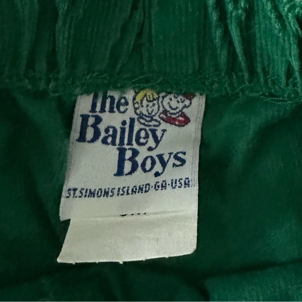 Bailey Boys Corduroy Two Piece Set with Bow Detail in Green and Pink Size 9M